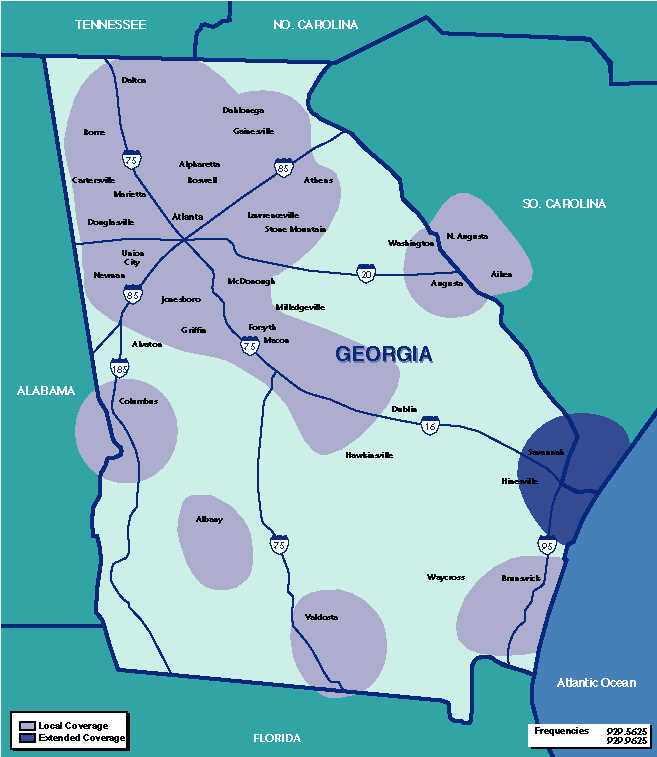 Map of Georgia coverage